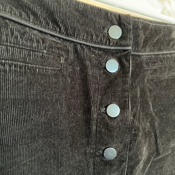 Wilfred Free Karmen Corduroy High Waisted Button Front Mini Skirt Black Womens 4 - Picture 4 of 7